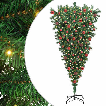 Umgekehrter künstlicher, vorbeleuchteter Weihnachtsbaum mit Ball-Set