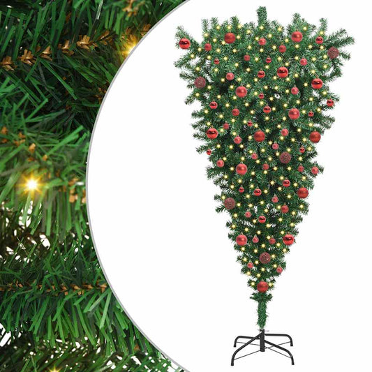 Umgekehrter künstlicher, vorbeleuchteter Weihnachtsbaum mit Ball-Set