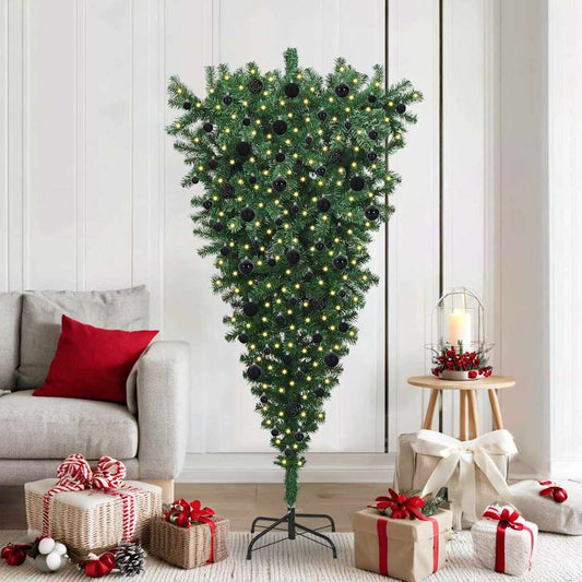 Umgekehrter künstlicher vorbeleuchteter Weihnachtsbaum mit Ball-Set