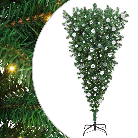 Umgekehrter künstlicher vorbeleuchteter Weihnachtsbaum mit Ballset