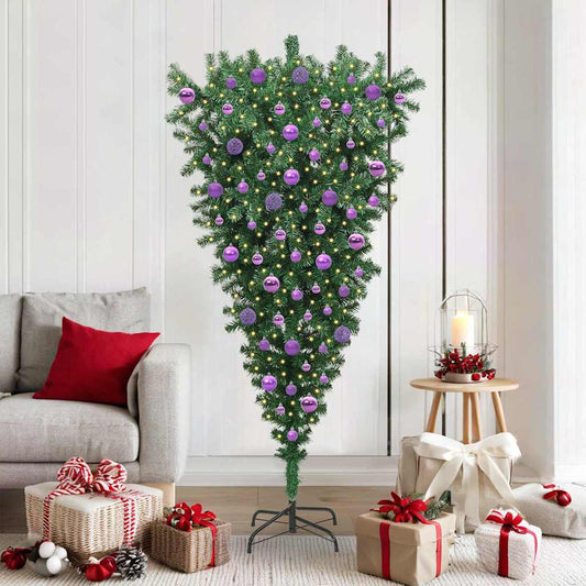 Umgekehrter künstlicher vorbeleuchteter Weihnachtsbaum mit Ball-Set