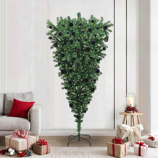 Umdrehbarer künstlicher beleuchteter Weihnachtsbaum mit Kugelset