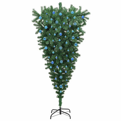 Umgedrehter künstlicher vorbeleuchteter Weihnachtsbaum mit Ball-Set