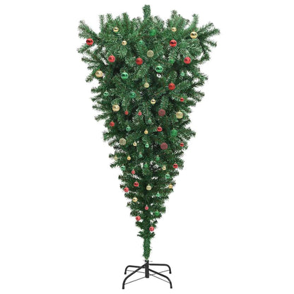 Umgedrehter künstlicher vorbeleuchteter Weihnachtsbaum mit Ballset