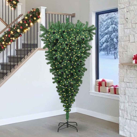 Umgekehrter künstlicher vorbeleuchteter Weihnachtsbaum mit Ball-Set