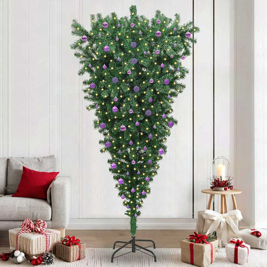 Umgekehrter künstlicher vorbeleuchteter Weihnachtsbaum mit Ball-Set
