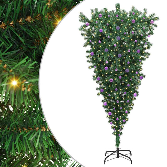 Umgekehrter künstlicher vorbeleuchteter Weihnachtsbaum mit Ball-Set
