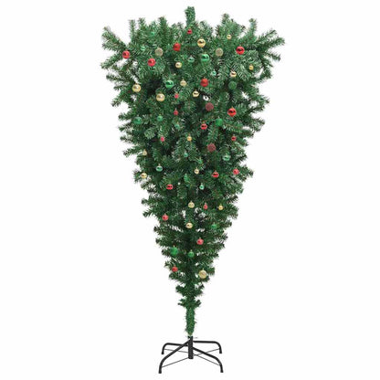 Umgedrehter künstlicher Weihnachtsbaum mit beleuchtetem Ball-Set