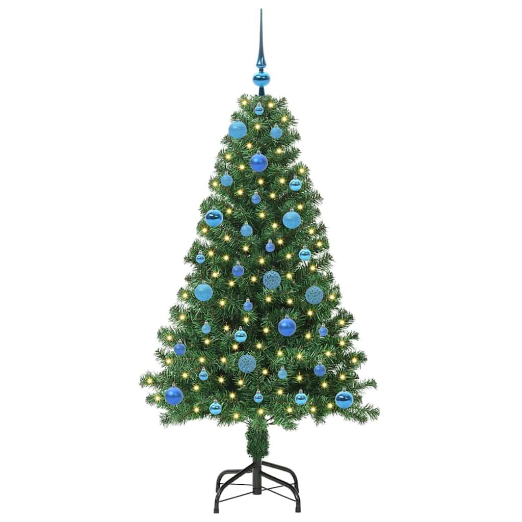 Künstlicher Weihnachtsbaum mit 150 LEDs mit Ständer Grün 150 cm