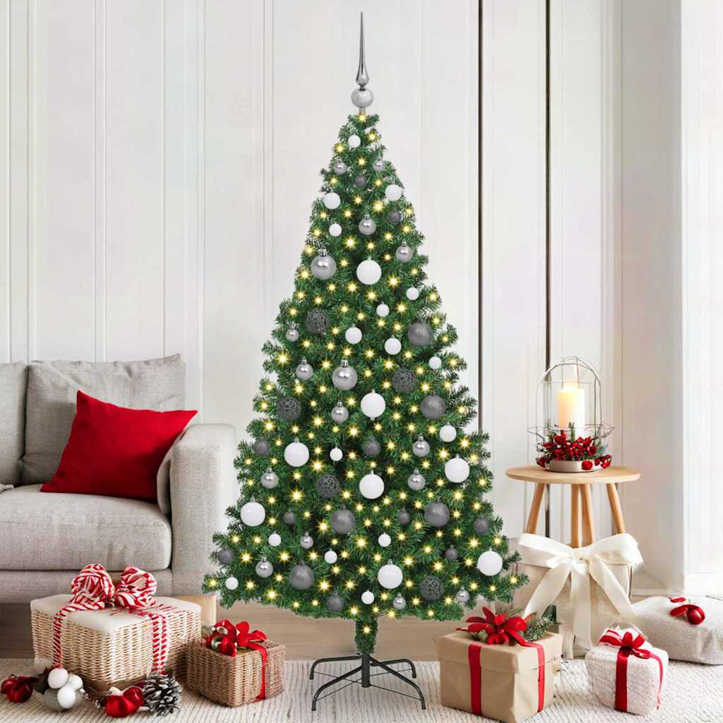 Künstlicher Weihnachtsbaum mit 300 LEDs mit Ständer Grün 180 cm