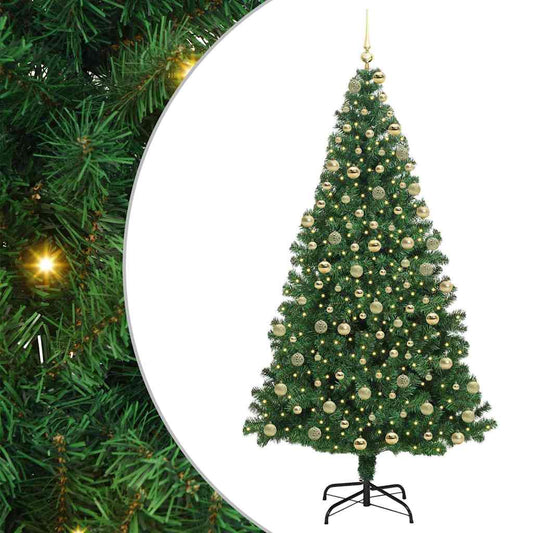 Künstlicher Weihnachtsbaum mit 300 LEDs mit Ständer Grün 180 cm