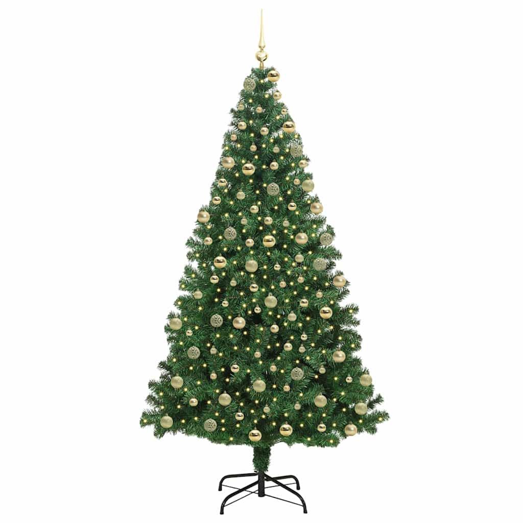 Künstlicher Weihnachtsbaum mit 300 LEDs mit Ständer Grün 180 cm