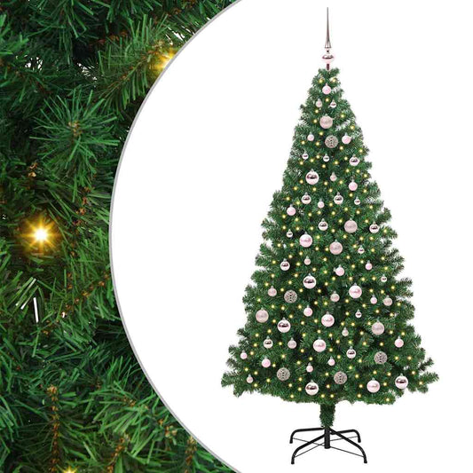 Künstlicher Weihnachtsbaum mit 300 LEDs mit Ständer Grün 210 cm