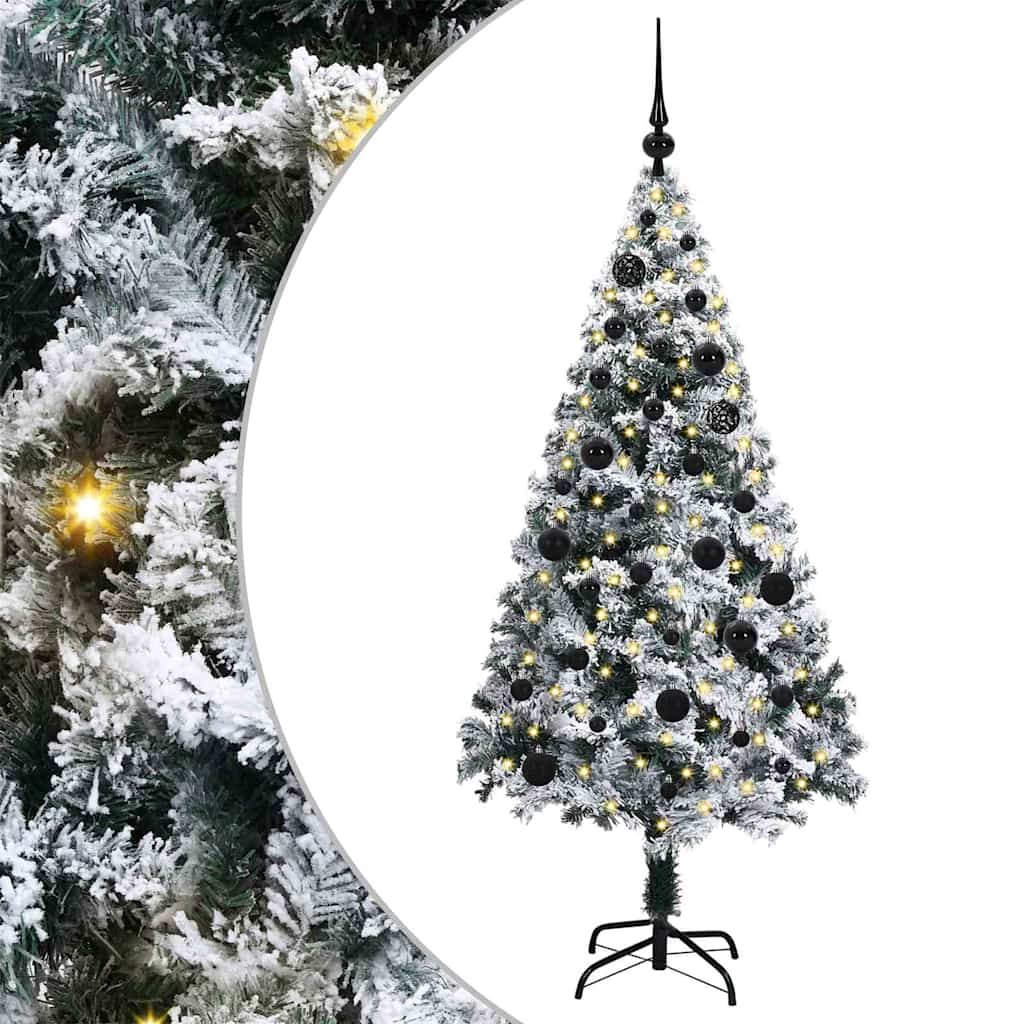Künstlicher Weihnachtsbaum mit 150 LEDs mit Ständer Grün 150 cm