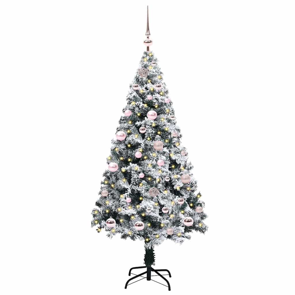 Künstlicher Weihnachtsbaum mit 150 LEDs mit Ständer Grün 150 cm