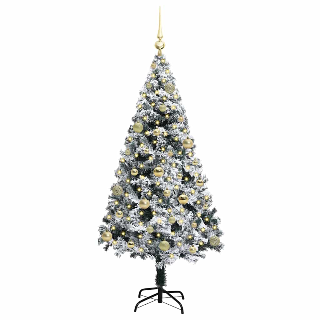 Künstlicher Weihnachtsbaum mit 150 LEDs mit Ständer Grün 150 cm