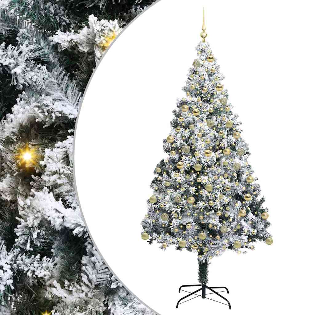 Künstlicher Weihnachtsbaum mit 300 LEDs mit Ständer Grün 180 cm