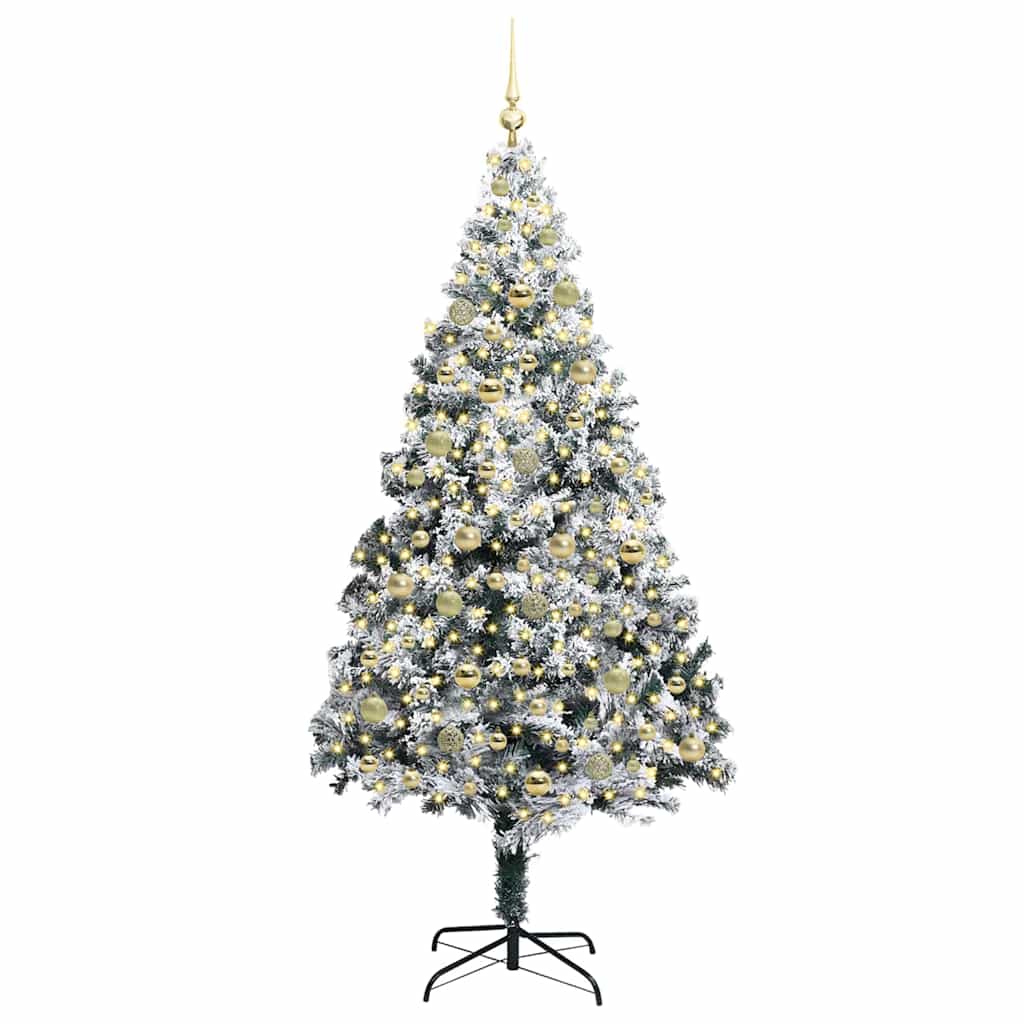 Künstlicher Weihnachtsbaum mit 300 LEDs mit Ständer Grün 210 cm