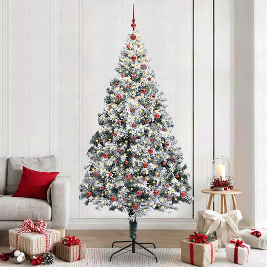 Künstlicher Weihnachtsbaum mit 300 LEDs mit Ständer Grün 240 cm