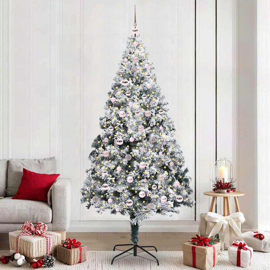 Künstlicher Weihnachtsbaum mit 300 LEDs mit Ständer Grün 240 cm