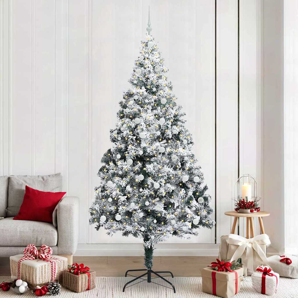 Künstlicher Weihnachtsbaum mit 300 LEDs mit Ständer Grün 240 cm