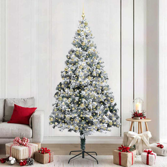 Künstlicher Weihnachtsbaum mit 300 LEDs mit Ständer Grün 240 cm