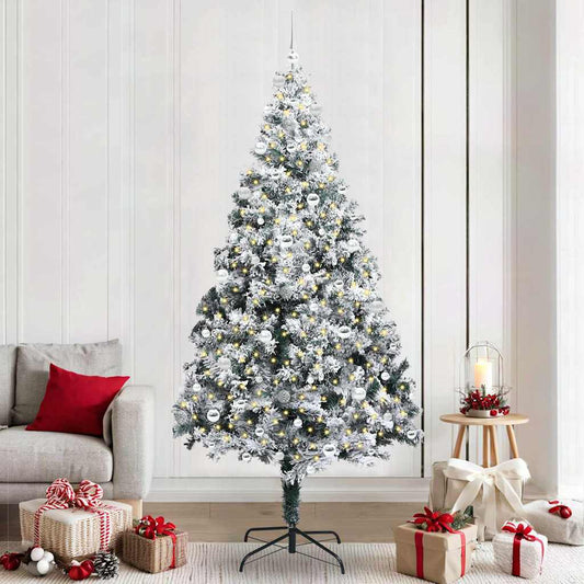 Künstlicher Weihnachtsbaum mit 300 LEDs mit Ständer Grün 240 cm