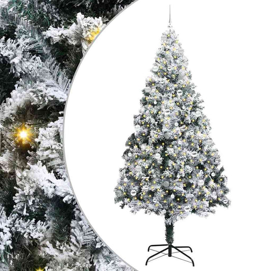 Künstlicher Weihnachtsbaum mit 300 LEDs mit Ständer Grün 240 cm