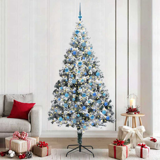 Künstlicher Weihnachtsbaum mit 300 LEDs mit Ständer Grün 240 cm