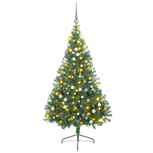Künstlicher vorbeleuchteter Weihnachtsbaum Grün 180 cm PVC