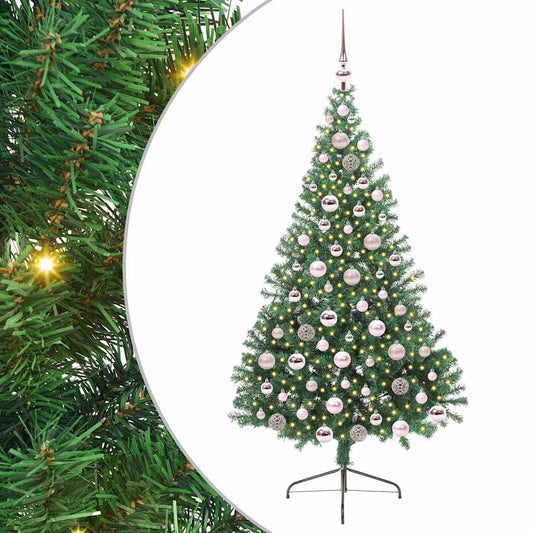Künstlicher vorbeleuchteter Weihnachtsbaum Grün 180 cm PVC