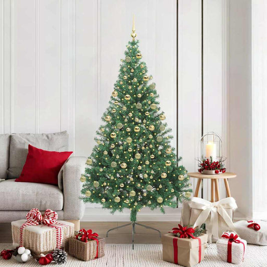 Künstlicher vorbeleuchteter Weihnachtsbaum Grün 180 cm PVC