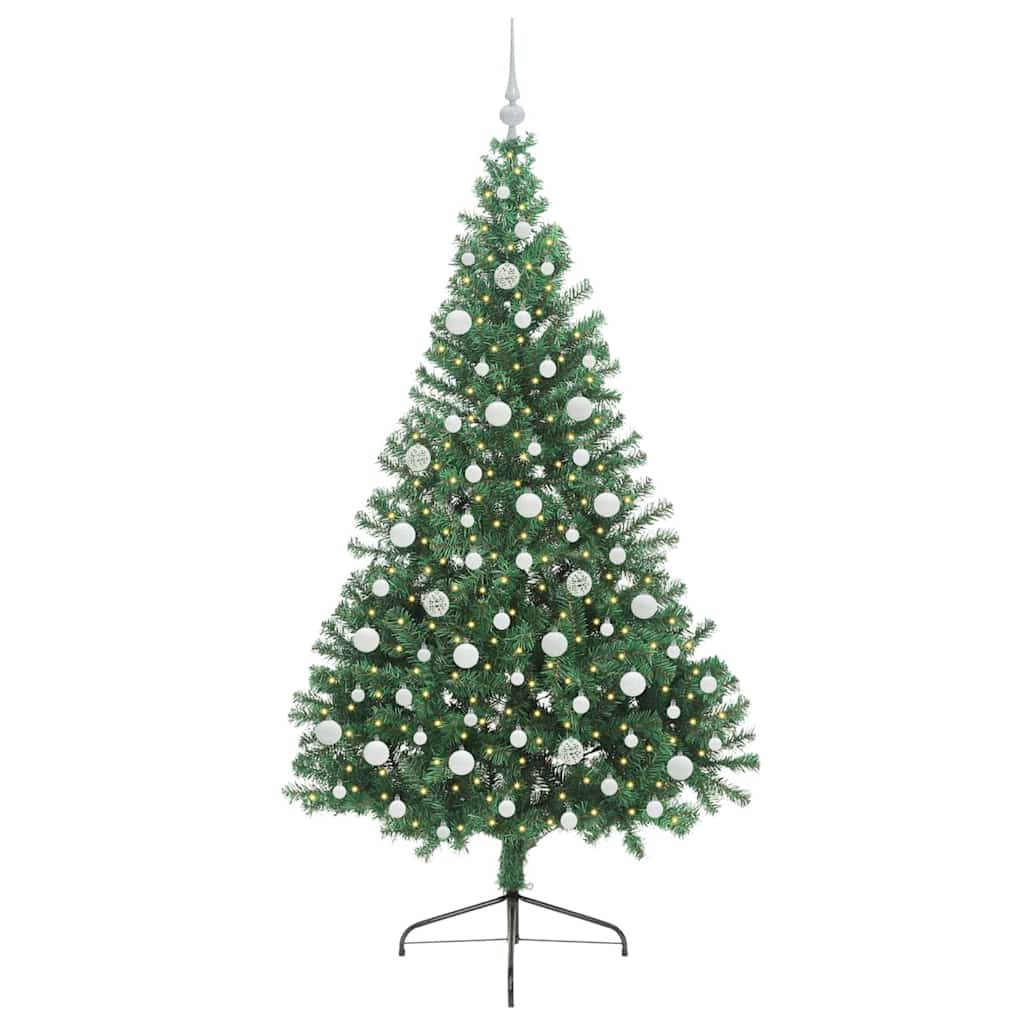 Künstlicher vorbeleuchteter Weihnachtsbaum Grün 210 cm PVC