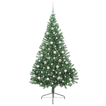 Künstlicher vorbeleuchteter Weihnachtsbaum Grün 210 cm PVC