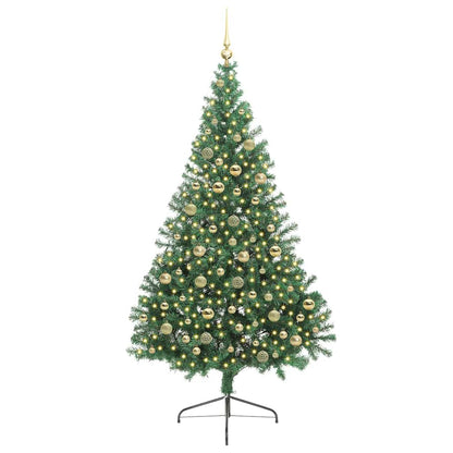 Künstlicher vorbeleuchteter Weihnachtsbaum Grün 210 cm PVC