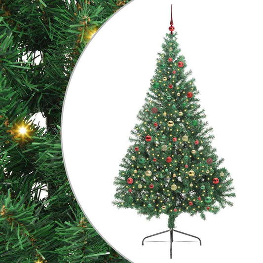 Künstlicher vorbeleuchteter Weihnachtsbaum Grün 210 cm PVC