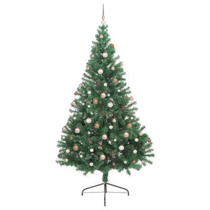Künstlicher vorbeleuchteter Weihnachtsbaum Grün 240 cm PVC