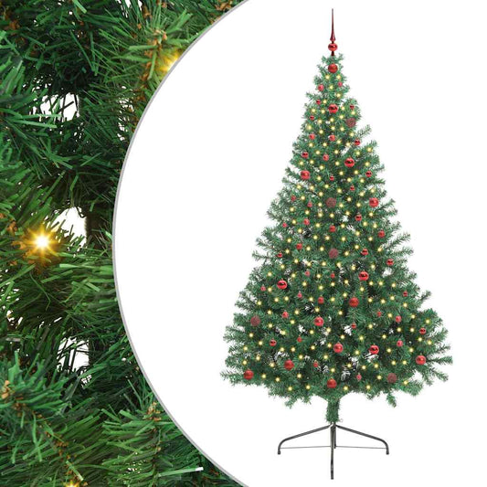 Künstlicher vorbeleuchteter Weihnachtsbaum Grün 240 cm PVC