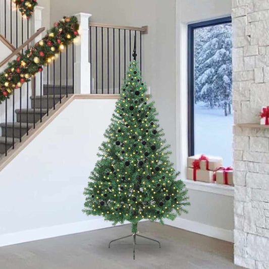 Künstlicher vorbeleuchteter Weihnachtsbaum Grün 240 cm PVC
