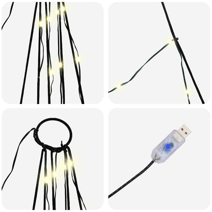 LED Weihnachtsbaum mit 112 LEDs Warmes Weiß 182 cm Metall