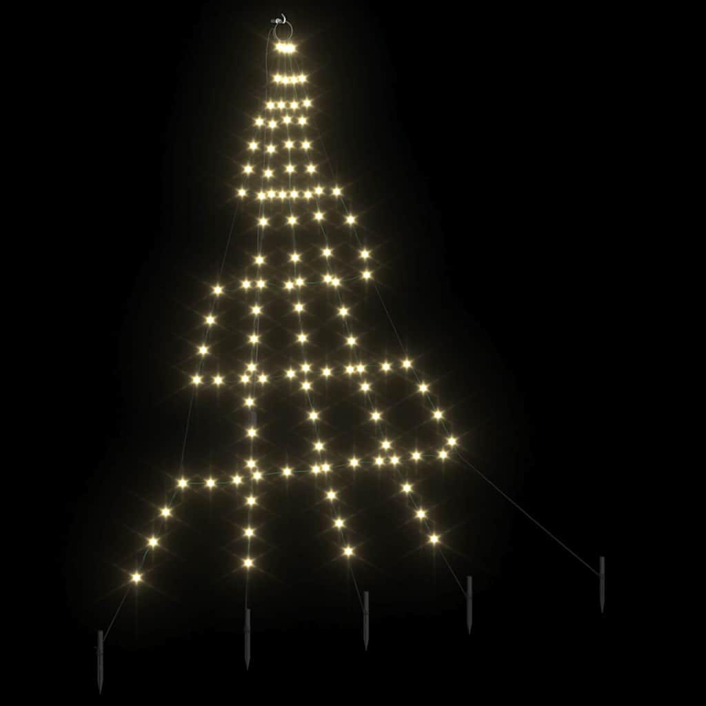 LED Weihnachtsbaum mit 112 LEDs Warmes Weiß 182 cm Metall