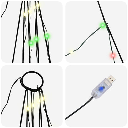LED Weihnachtsbaum mit 112 LEDs Mehrfarbig 182 cm Metall