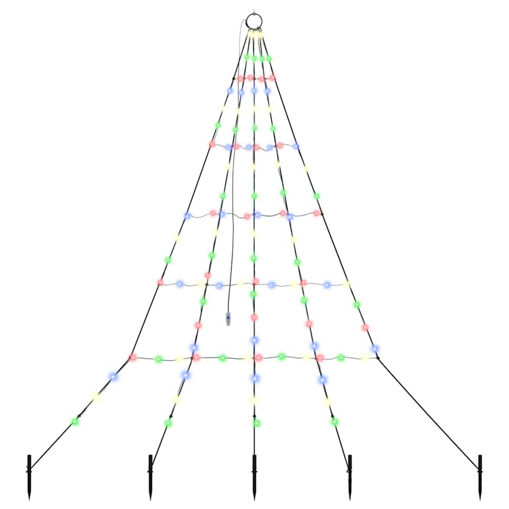 LED Weihnachtsbaum mit 112 LEDs Mehrfarbig 182 cm Metall