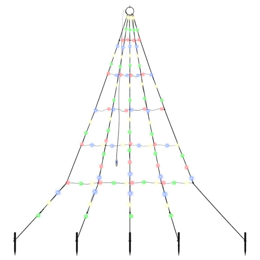 LED Weihnachtsbaum mit 112 LEDs Mehrfarbig 182 cm Metall