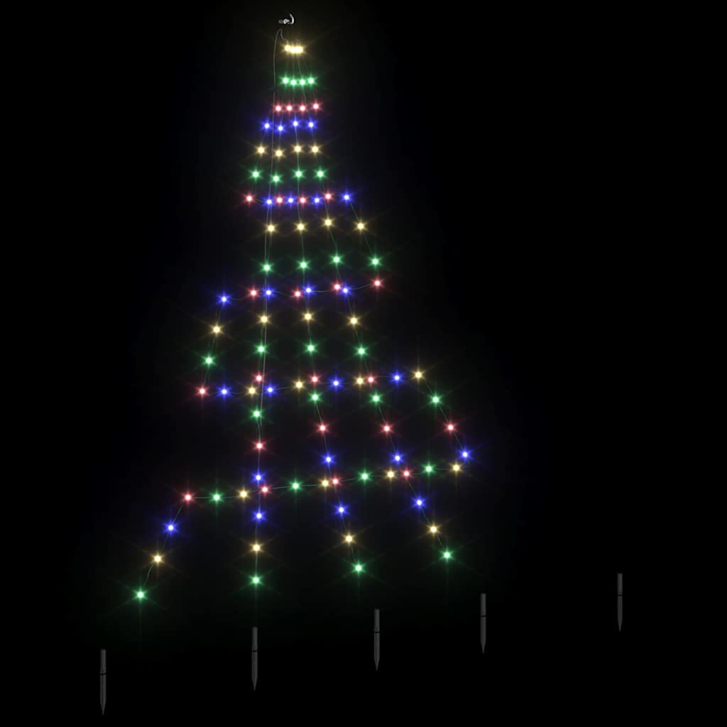 LED Weihnachtsbaum mit 112 LEDs Mehrfarbig 182 cm Metall