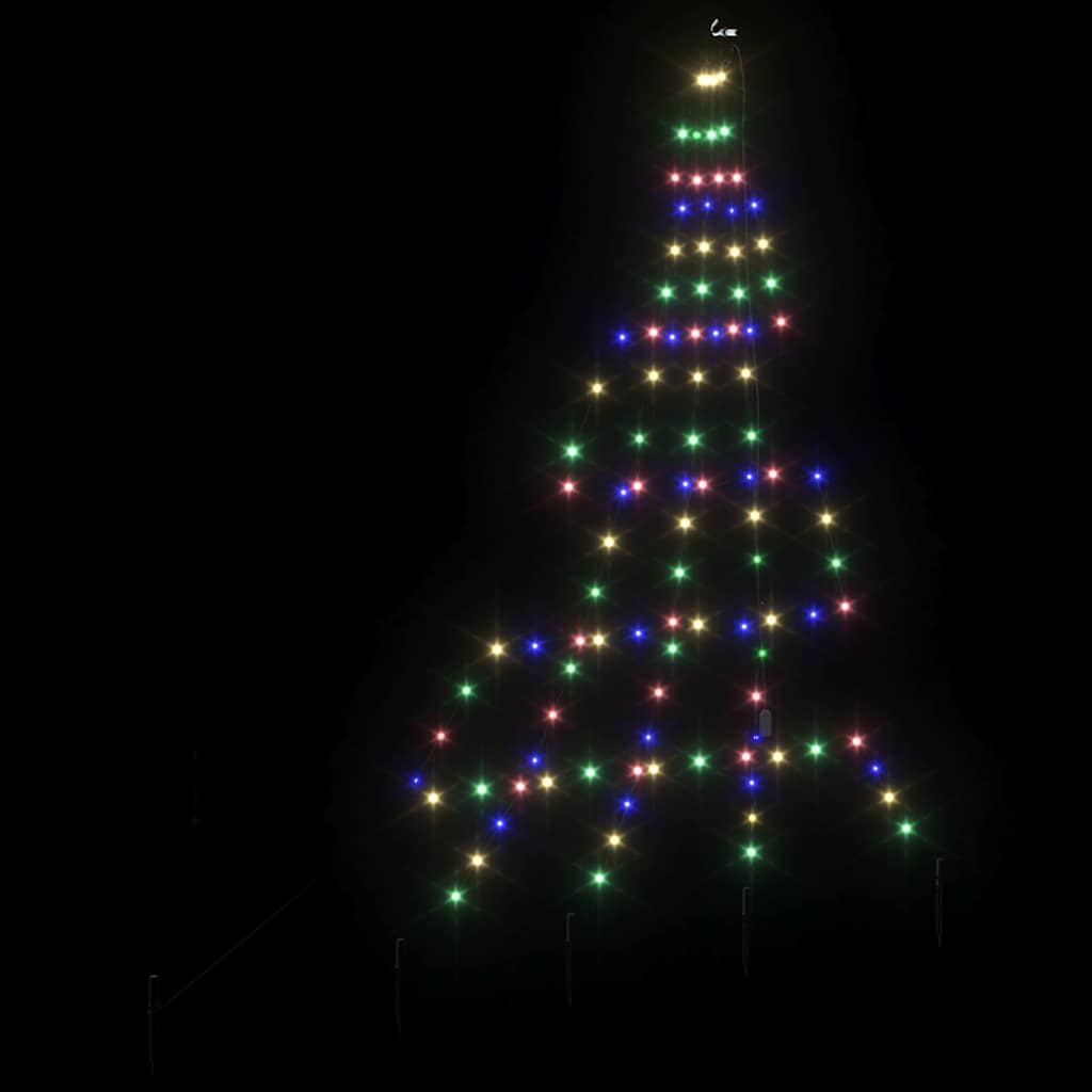 LED Weihnachtsbaum mit 112 LEDs Mehrfarbig 182 cm Metall