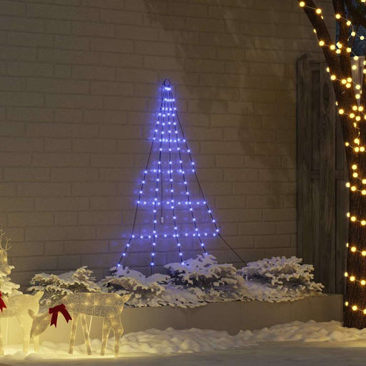 LED Weihnachtsbaum mit 112 LEDs Blau 182 cm Metall