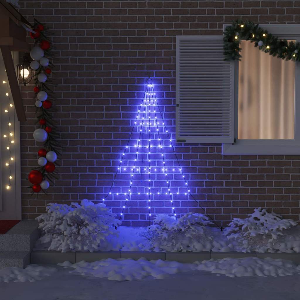 LED Weihnachtsbaum mit 112 LEDs Blau 182 cm Metall
