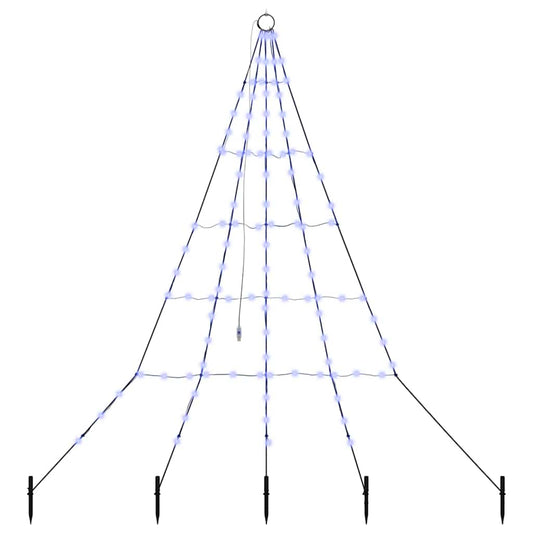 LED Weihnachtsbaum mit 112 LEDs Blau 182 cm Metall