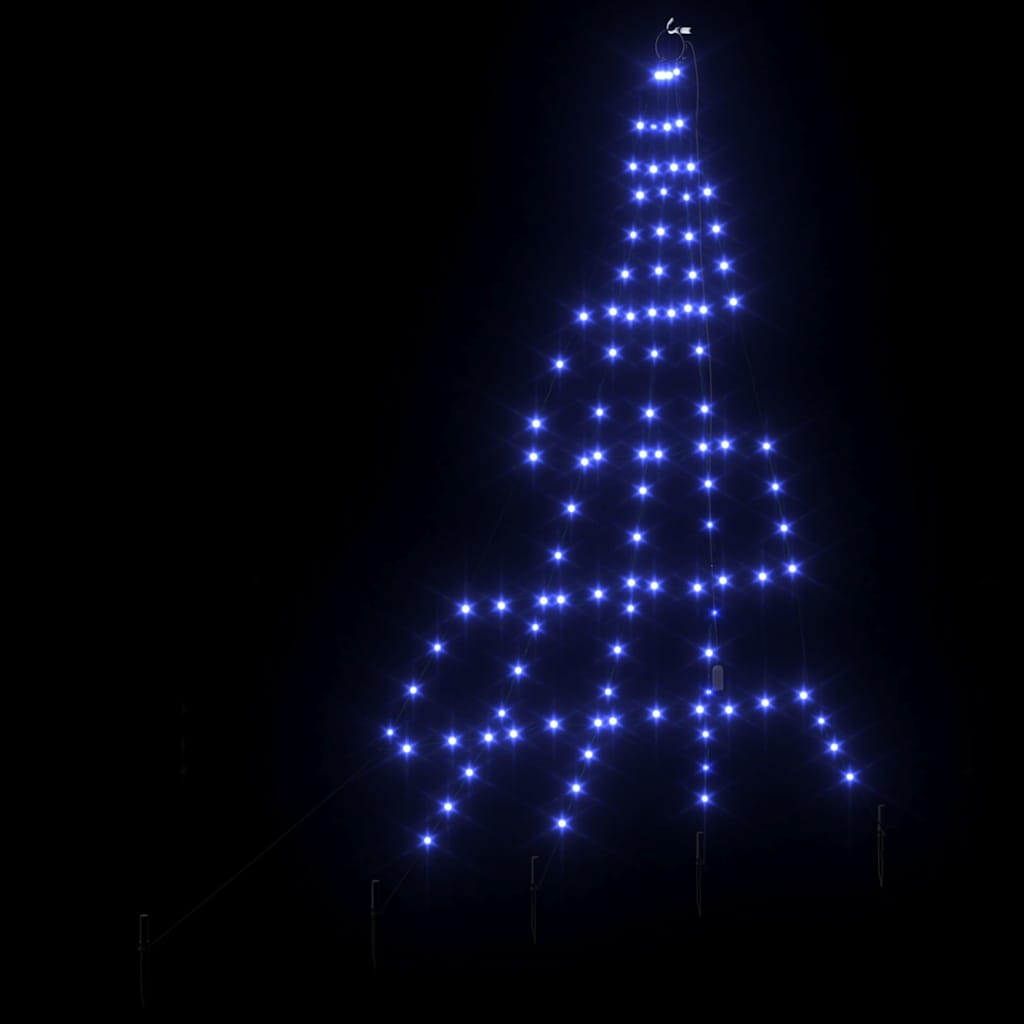 LED Weihnachtsbaum mit 112 LEDs Blau 182 cm Metall